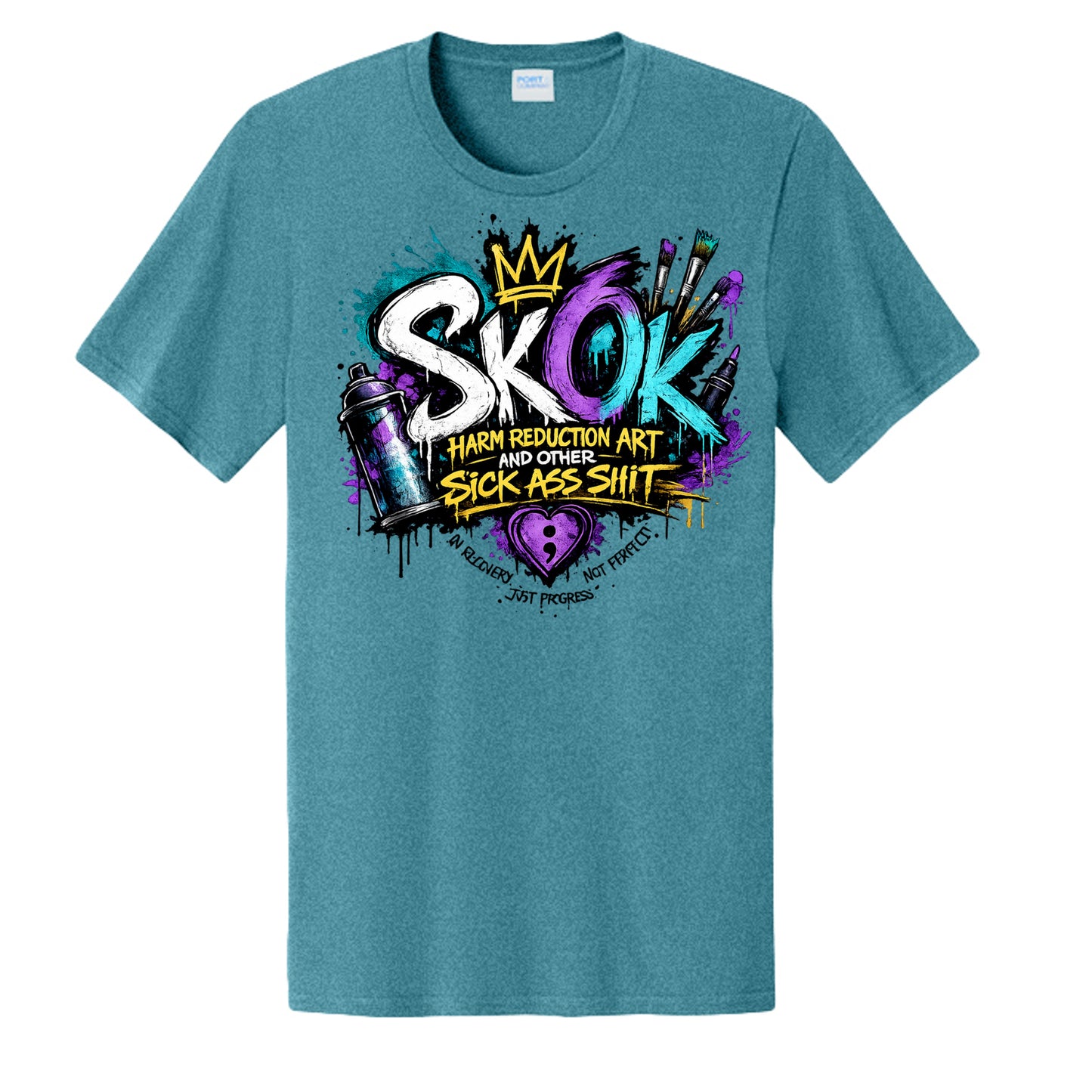 Vivid Teal Heather - PC43 - FRONT